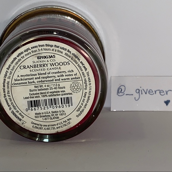 RARE 25-40 Hrs Cranberry Woods Candle 🕯Single Wick Bath & Body Works - Picture 5 of 11